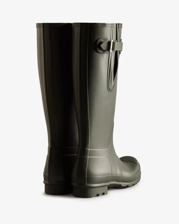 Hunter-Men's Tall Side Adjustable Rain Boots-Dark Olive