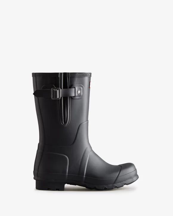 Hunter-Men's Short Side Adjustable Rain Boots-Slate Grey