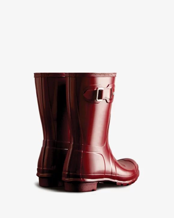 Hunter-Women's Original Short Gloss Rain Boots-Fall Red