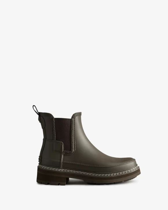 Hunter-Women's Refined Stitch Detail Chelsea Boots-Bitter Chocolate