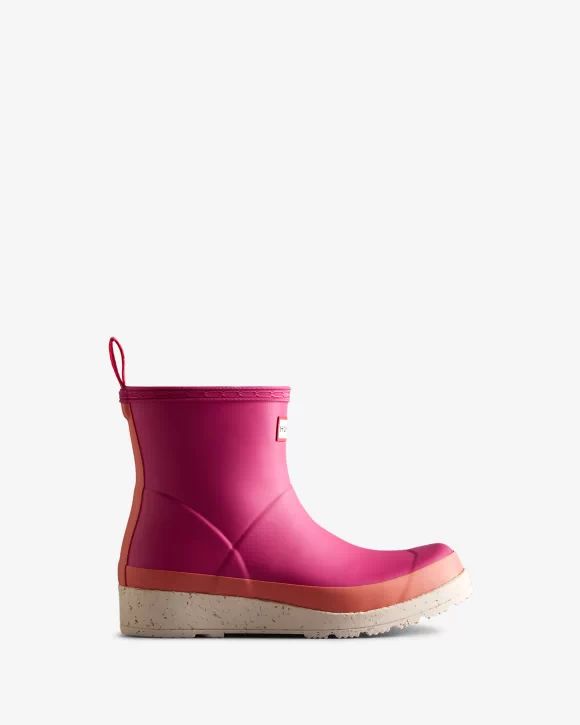 Hunter-Women's Play Short Speckle Rain Boots-Prismatic Pink/Rough Pink