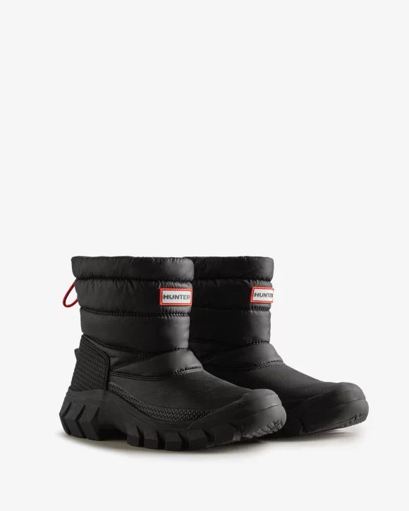Hunter-Women's Intrepid Insulated Short Snow Boots-Black