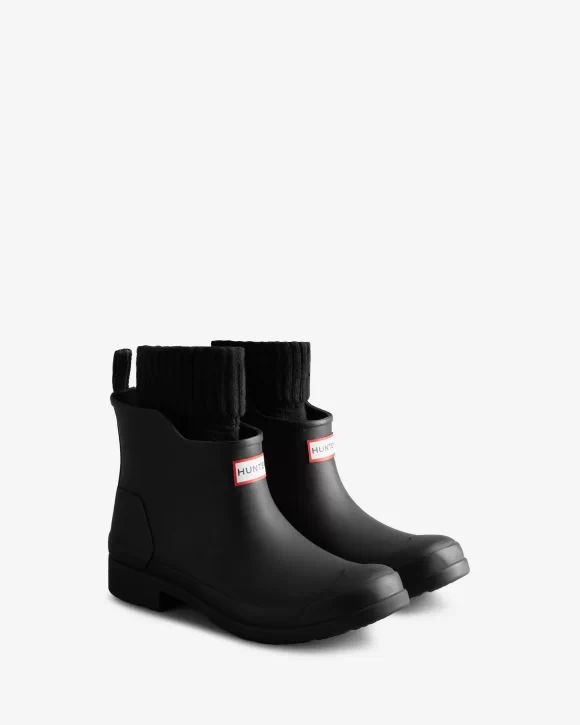 Hunter-Women's In/Out Sock Chelsea Boots-Black